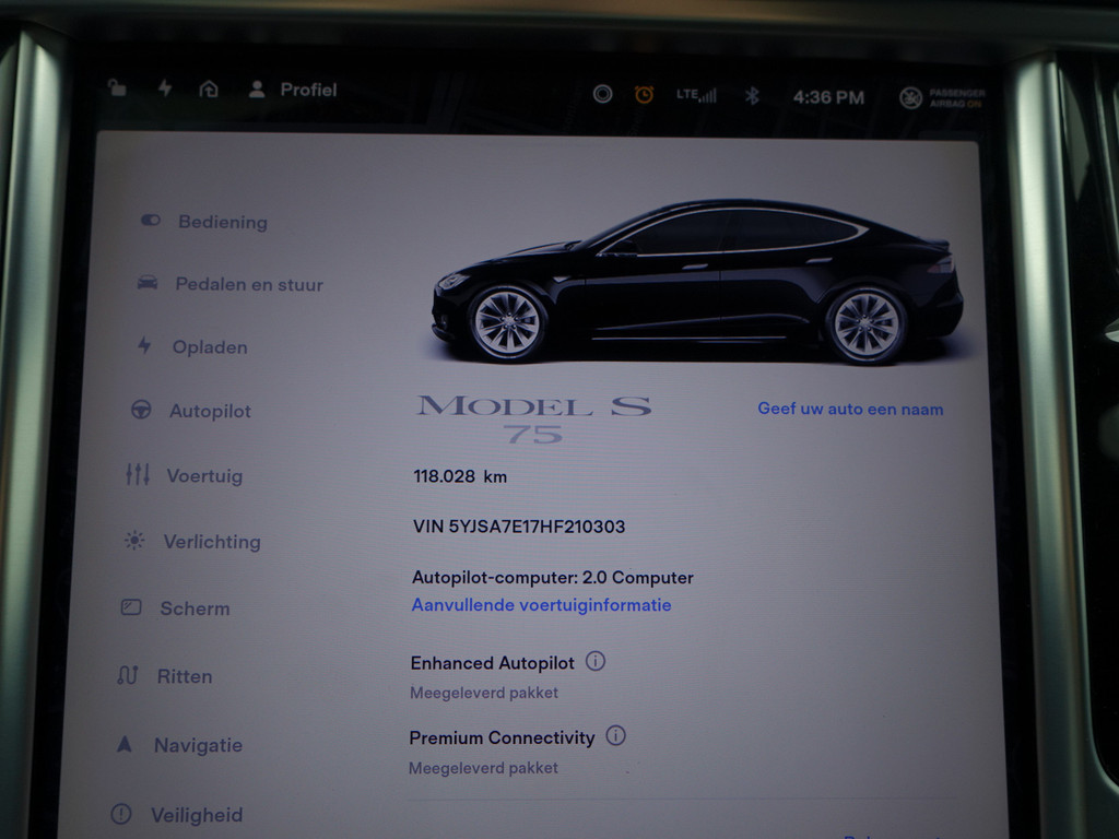 
Tesla Model S 75 Performance Aut- Panodak, Park Pilot 2.0, Xenon Led, Memory, Sport Leder Interieur vol									