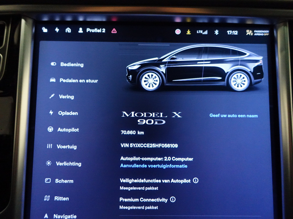 
Tesla Model X 90D Performance AWD- Auto Pilot, Premium Connectivity, Luchtvering, Comfort Leder vol									