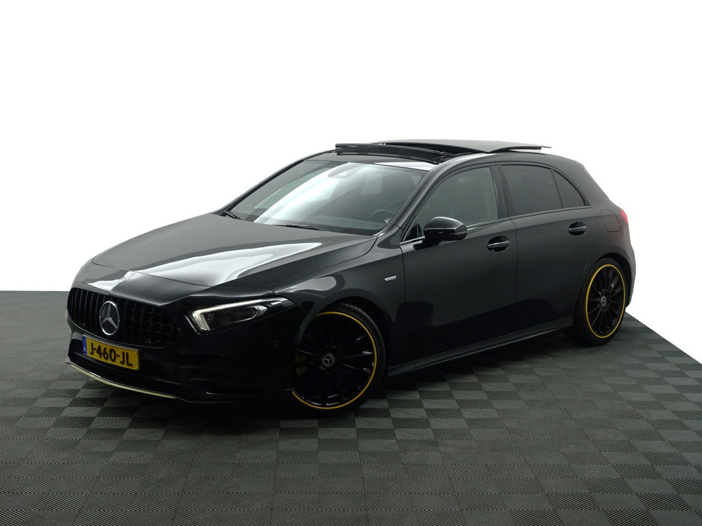 
Mercedes-Benz A-Klasse 250 AMG Yellow Art Aut- Panoramadak, Burmester Audio, Sfeerverlichting, Xenon Led, Stoelverwarming vol									