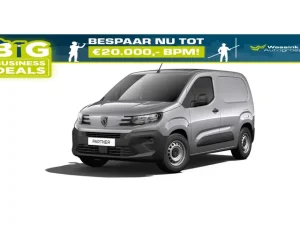 Peugeot Partner New Gesloten Bestel Standaard 650kg |1.5 BlueHDi 100pk| Climate Control | Achteruitrijcamera | Bluetooth | Dodehoek detectie | Navigatie + Dab |